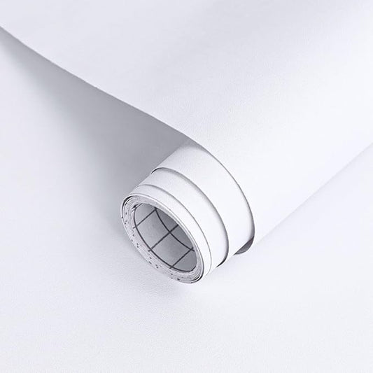 Arthome 17''x393'' White Contact Paper, Self Adhesive Wallpaper Waterproof PVC by ArthomeWALLDECOR
