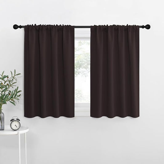 NICETOWN RV Blackout Curtains for Camper Windows, Toffee Brown, Kitchen Curtains by NICETOWN