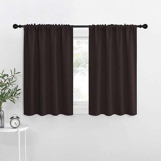 NICETOWN RV Blackout Curtains for Camper Windows, Toffee Brown, Short Blackout by NICETOWN