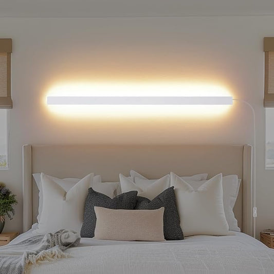 KELUOLY Modern Plug in Long Wall Sconce, 39.3" White Matte LED Wall Lights by KELUOLY