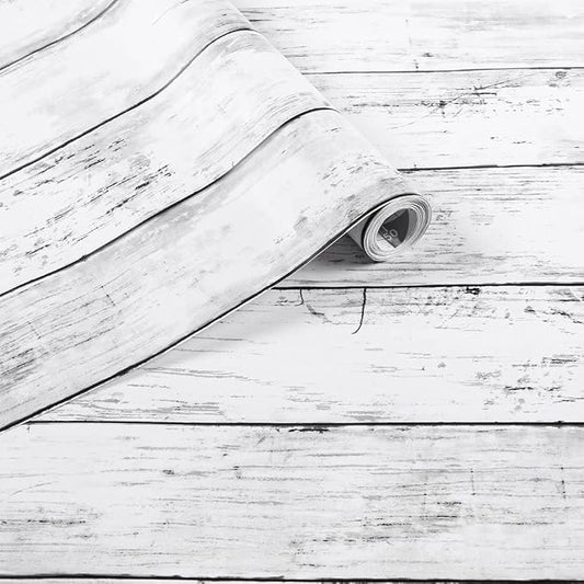 Arthome 23.6 x 200 inches White Gray, Peel and Stick Wallpaper, Wood Contact by ArthomeWALLDECOR