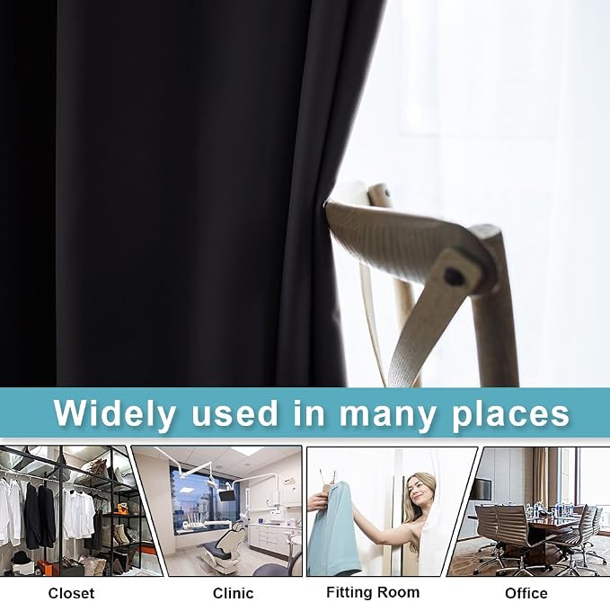 RYB HOME Black Curtain Dividers - Image 3