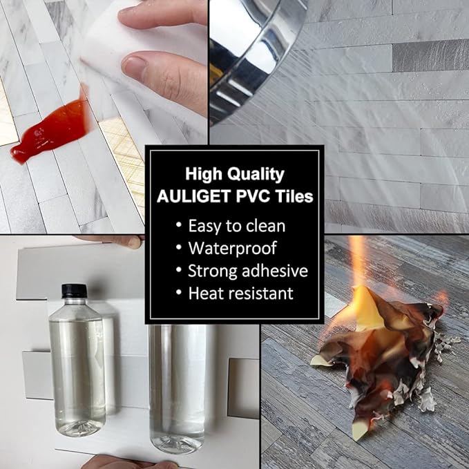 AULIGET 20 Sheets Faux Stone Peel and Stick Backsplash - Image 6