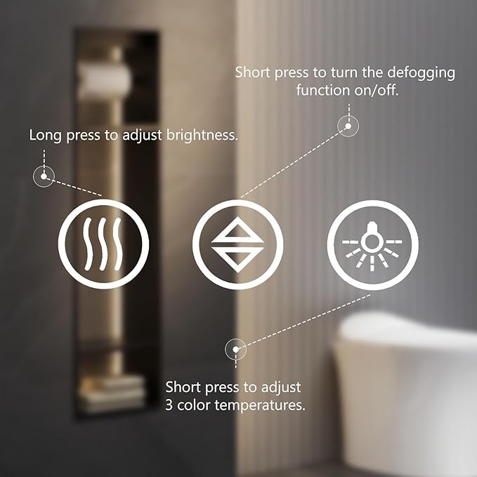 Sweetcrispy 32"x40" Smart Anti-Fog LED Bathroom Mirror - Image 3