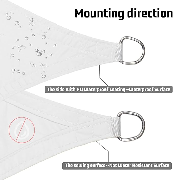 LOVE STORY Rectangle 8'x15' Waterproof Sun Shade Sail Canopy UV Block for Outdoor Patio Backyard Carport,White(We Make Custom Size)