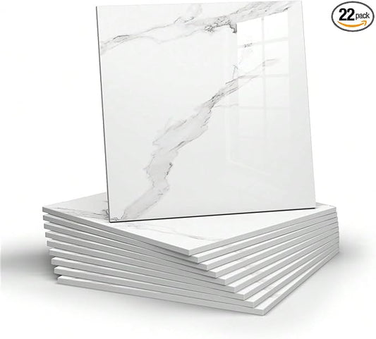 Chejiaye 22pcs Marble Peel and Stick Backsplash Waterproof Washroom Wall Panels by Chejiaye