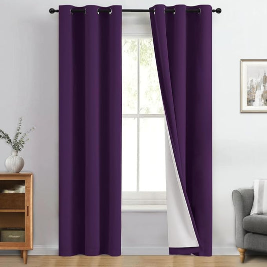 Yakamok 100% Blackout Curtain Panels 84 inches Cold and Light Blocking Drapes by Yakamok