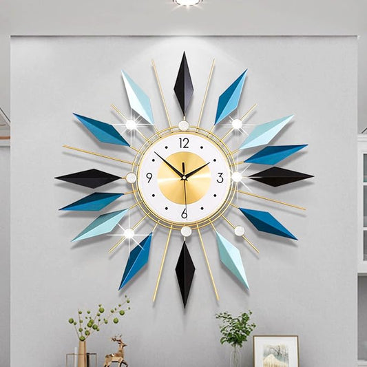 Large Metal Decorative Wall Clocks Silent Non-Ticking, 3D Modern Art Clock Home by FMTADDecorativeWallClocks
