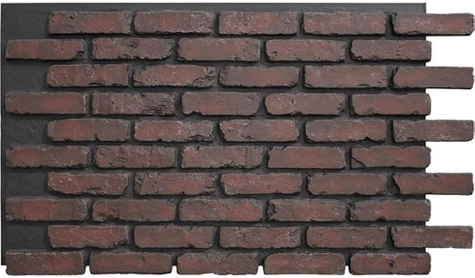 EverStone Aged Brick Faux Brick Panel, 46 7/8"W x 27"H x 1 1/4"D, Cinder Color by EkenaMillwork