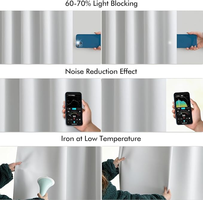 MIULEE Back Tab Light Blocking Curtains 84 Inch Length 2 Panels Set - Image 5