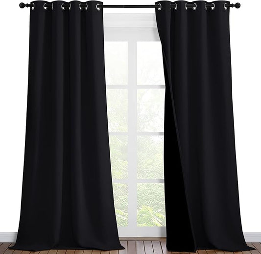 NICETOWN High-End Thermal Curtains, Full Blackout Curtains 90 Inches Long by NICETOWN