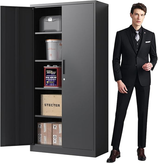 72'' Garage Storage Cabinet, Lockable Storage Cabinet by BIZOEIRON