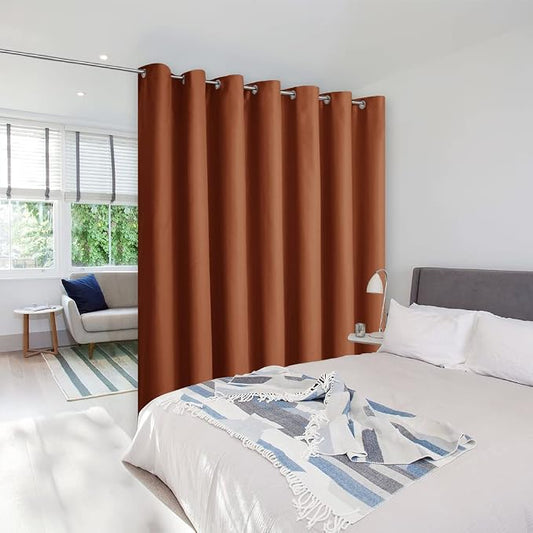 NICETOWN Burnt Orange Curtains for Sliding Glass Door, 84 inch Long, Grommet by NICETOWN
