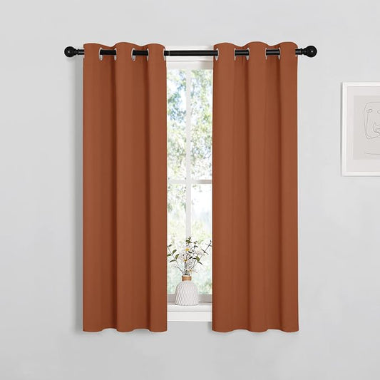 NICETOWN Burnt Orange Window Curtains Blackout Drapes, Thermal Insulated Solid by NICETOWN