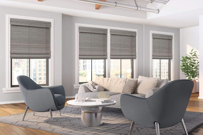 Cordless Woven Wood Roman Shades, 39W x 72H, Sarasota Cocoa, Sizes 20-72 Wide - Image 2