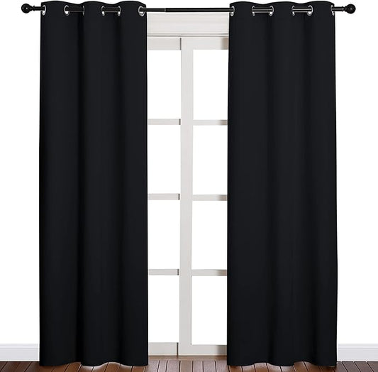 NICETOWN Thermal Insulated Black Blackout Curtains/Drapes 84 inches Length 2 by NICETOWN