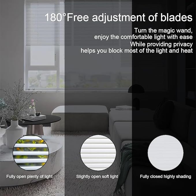 YIIBAII Mini Blinds Suitable for 42" W x 64" H Windows 1" Aluminum Horizontal - Image 2