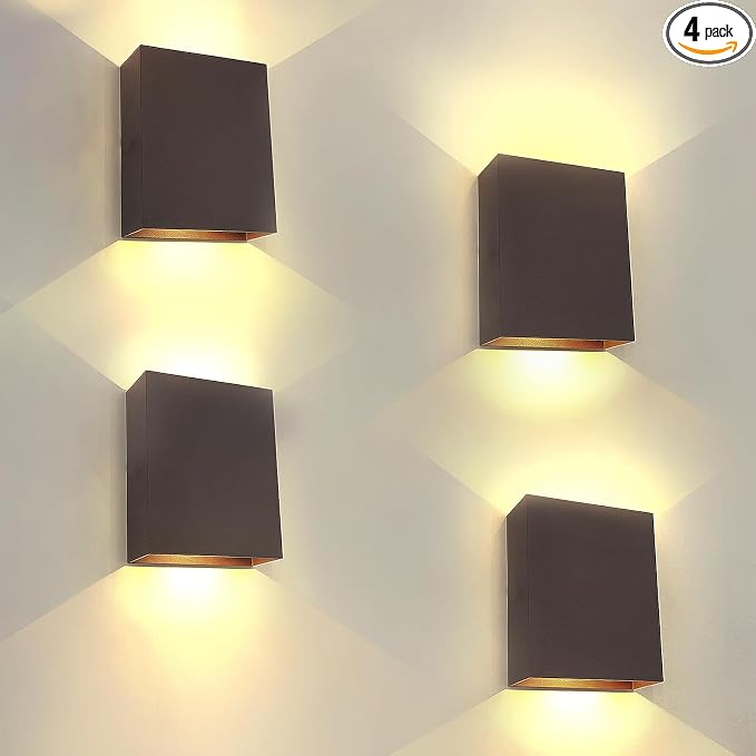 KICAAO LED Wall Sconces 4 Pack, 12W Modern Wall Lamp, Hardwired Aluminum Wall by KICAAO