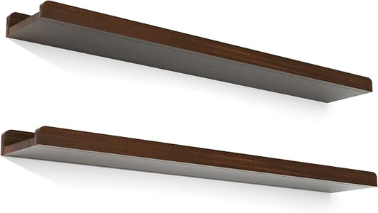Love-KANKEI 36 Inch Long Floating Shelves Wall Mounted Set of 2, Large Wood by Love-KANKEI