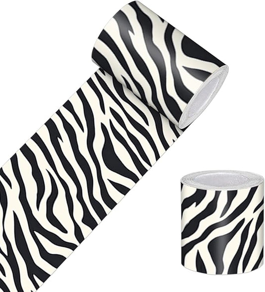 HOMETITUTE Wallpaper Border Peel and Stick Zebra Stripe Texture Decorative Wall by HOMETITUTE