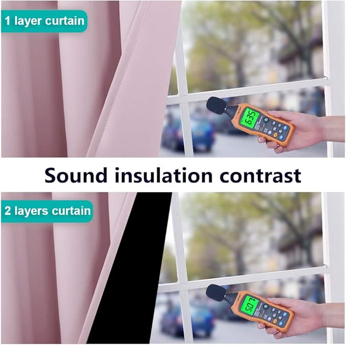 NICETOWN 100% Blackout Window Curtain Panels, Baby Pink, 2 Pieces, 42-inch Wide - Image 4