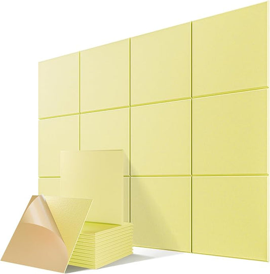 12 Pack Self-Adhesive Acoustic Panels, Soundproof Wall Panels by Lebenforce
