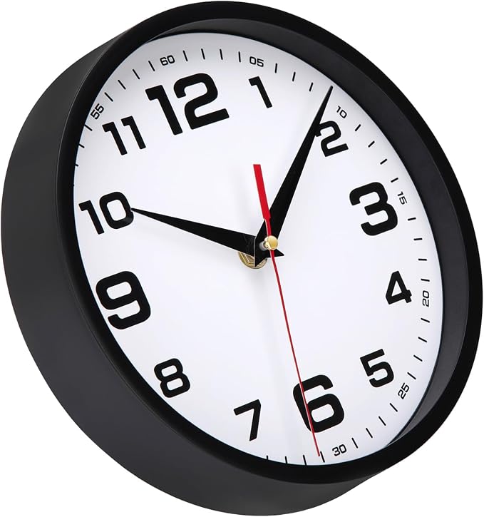 Wall Clock Silent Non-Ticking Modern Clocks Battery Operated 8 Inch Small - Image 8