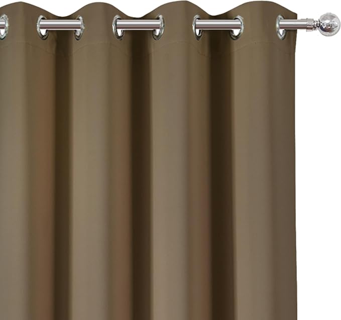 LEMOMO Brown Thermal Blackout Curtains/52 x 95 Inch/Set of 2 Panels Room - Image 6