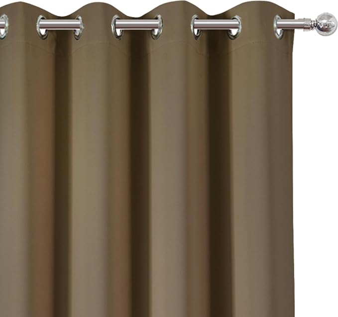 LEMOMO Brown Blackout Curtains 66 x 63 Inch Length/Set of 2 Curtain - Image 6