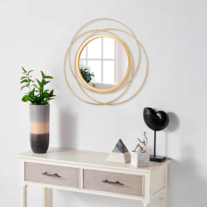 Gold Art Large Round Mirror - Image 5