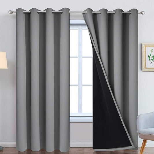 Yakamok 100% Blackout Curtains 96 Inches Long, Total Blackout Lined Curtain by Yakamok