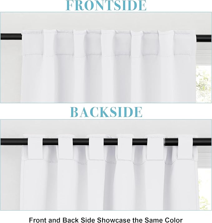 RYB HOME Small Window Curtains Blackout, Privacy Thermal Insulating Drapes - Image 2