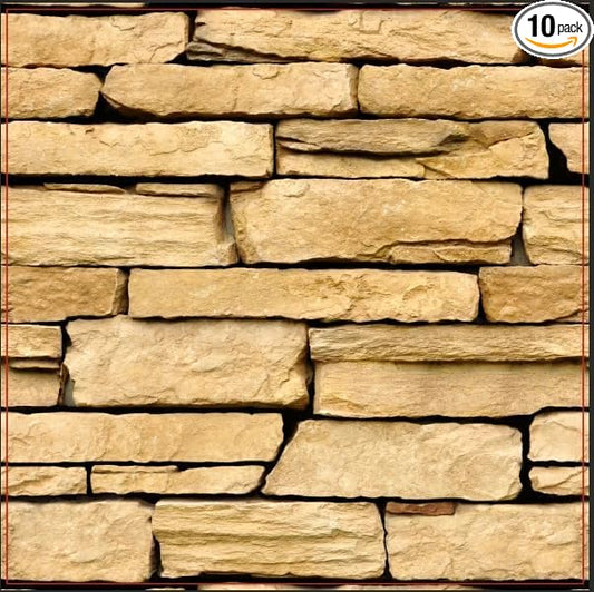 COMSTICKC Peel and Stick Faux Stone Wall Sticker Wall Panels, Not Real Stone by COMSTICKCDECOR