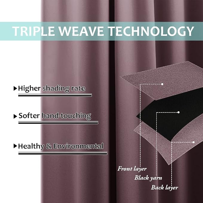 NICETOWN Full Shading Curtains for Windows, Super Heavy-Duty Black Lined - Image 6