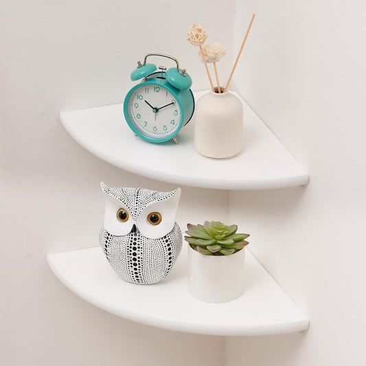 Corner Shelf, Round End Wall Mount Display Shelf by Coamily
