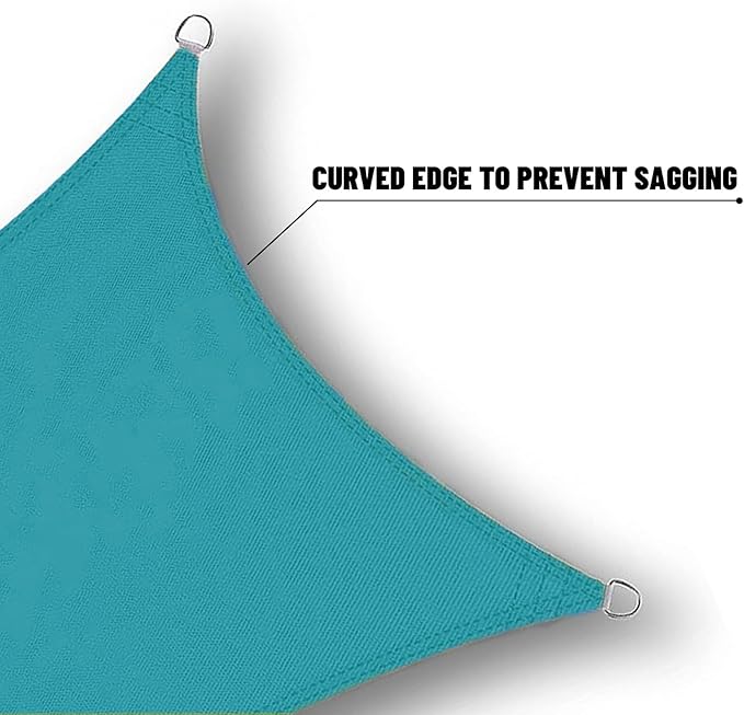 SUNNY GUARD Waterproof Sun Shade Sail 5' x 7' Turquoise Blue Rectangle UV Block Sunshade for Backyard Yard Deck Patio Garden Outdoor Activities and Facility(Customized)