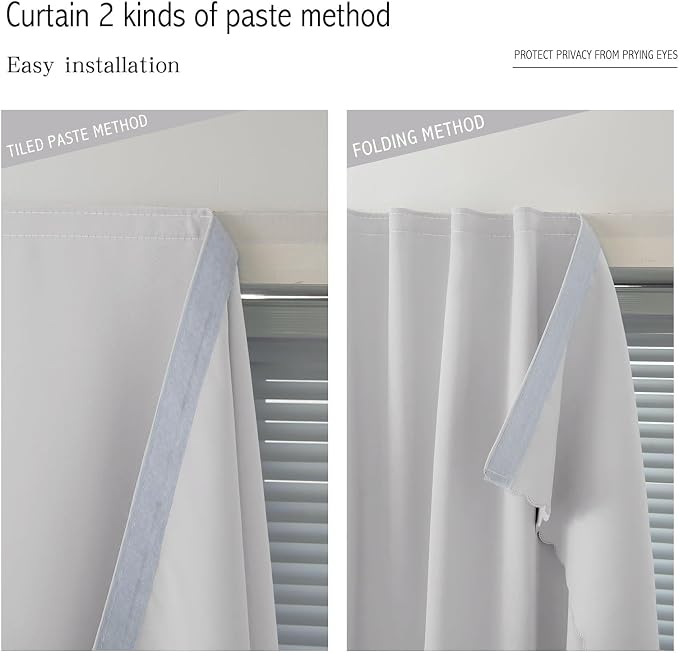 Portable Light Blocking Curtains Self-Stick Design, Removable Adhesive Window - Image 6