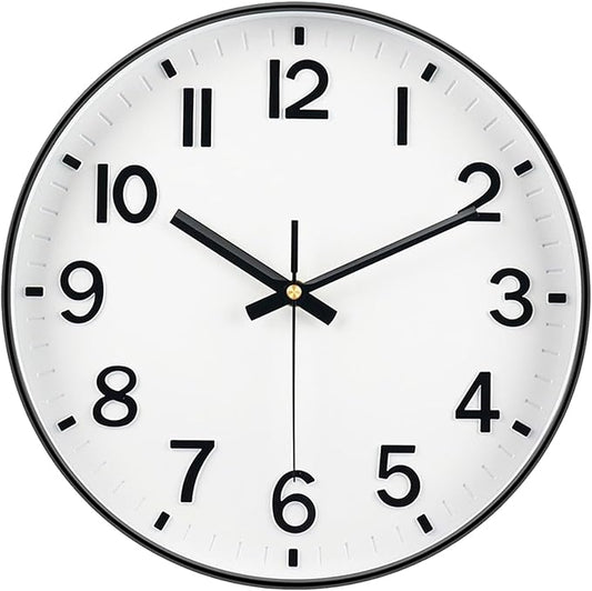 Modern Wall Clock, 10 Inch Digital Wall Clocks Battery Operated, Round Non by MABPEDO