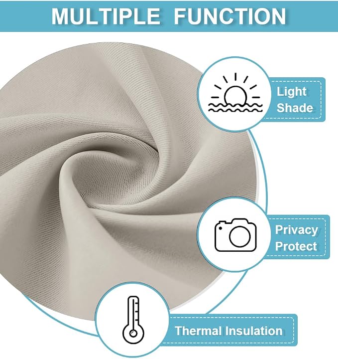 RYB HOME Blackout Curtains Soundproof Energy Saving Insulating Privacy Room - Image 6