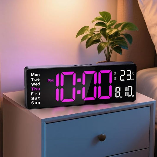 Digital Clock Large Display, Led Big Wall Clocks by Brauthon