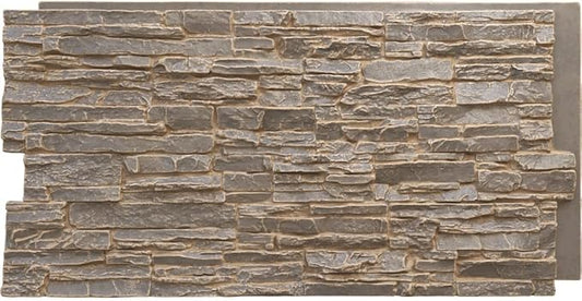 EverStone Canyon Ridge Faux Stone Panel, 45 3/4"W x 24 1/2"H x 1 1/4"D by EkenaMillwork