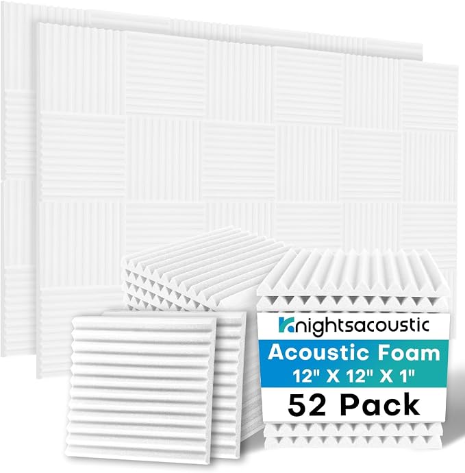 52 Pack Acoustic Foam Panels, High Density Acoustic Panels Sound Absorbing by Knightsacoustic