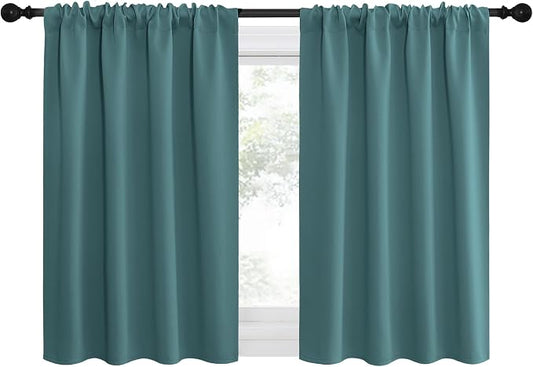NICETOWN Blackout Curtains for RV Windows, Sea Teal, 2 Panels, Room Darkening by NICETOWN