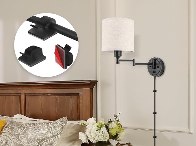 Plug in Wall Sconces with Remote Control, Dimming 10%-100% & Adjustable Colors - Image 9