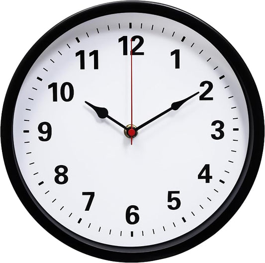 LEIKE Metal Wall Clock 10IN Black, Retro Silent Quartz Battery Operated by LEIKEWALLCLOCK