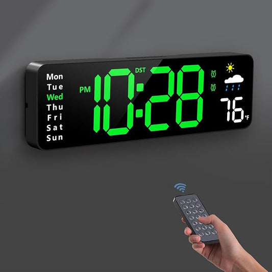 Digital Wall Clock, Digital Clock Large Display by DigitalAlarmClocks