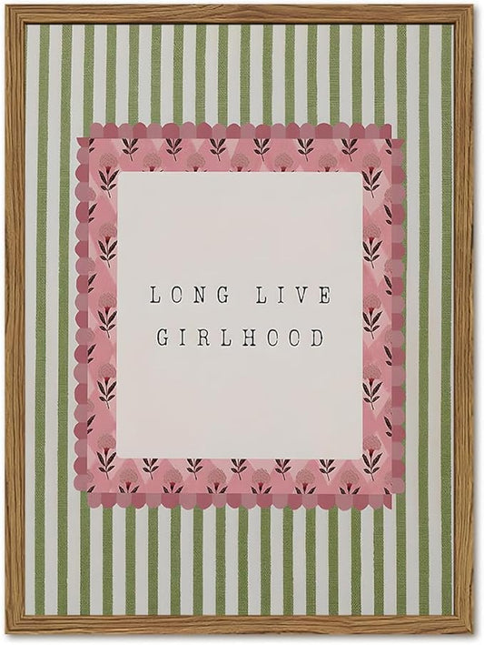 Long Live Girlhood Wall Art Vintage Girl Nursery Wall Decor Picture by YYNISPINWallArt