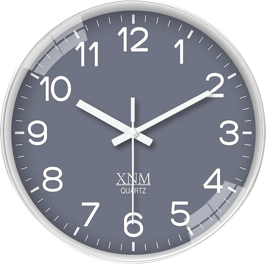 XNM 12 Inch Grey Modern Minimalist Wall Clocks Battery Operated Silent Non by XNMwallclock