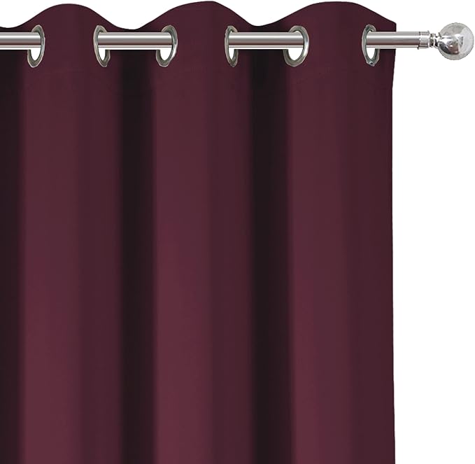 LEMOMO Burgundy Red Thermal Blackout Curtains/52 x 95 Inch/Set of 2 Panels Room - Image 7