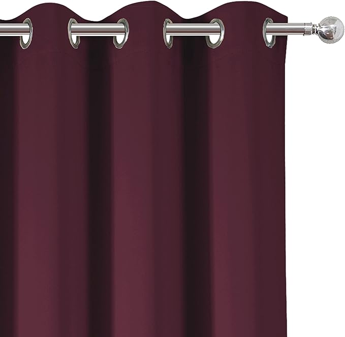 LEMOMO Burgundy Red Thermal Blackout Curtains/38 x 84 Inch/Set of 2 Panels Room - Image 7
